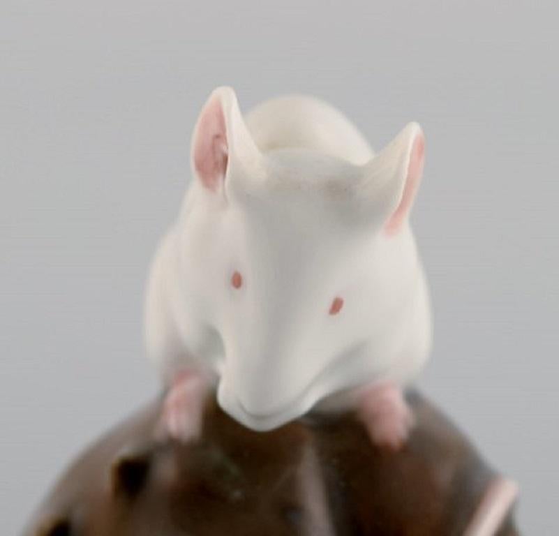 Danish Royal Copenhagen Porcelain Figurine, Mouse on a Chestnut, Early 20th Century For Sale