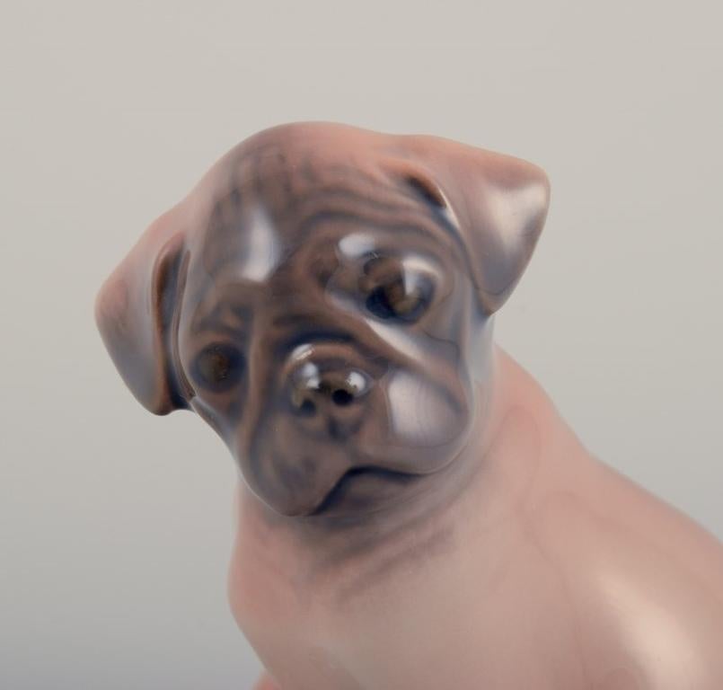 Royal Copenhagen, porcelain figurine of a Boxer puppy.
Model 3169.
Approximately from 1930.
Marked.
First factory quality.
Perfect condition.
Dimensions: H 7.5 cm x L 8.0 cm.