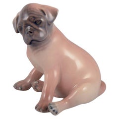 Royal Copenhagen, porcelain figurine of a Boxer puppy. Ca 1930s