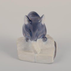Royal Copenhagen porcelain figurine of a mouse. Early 1900s.