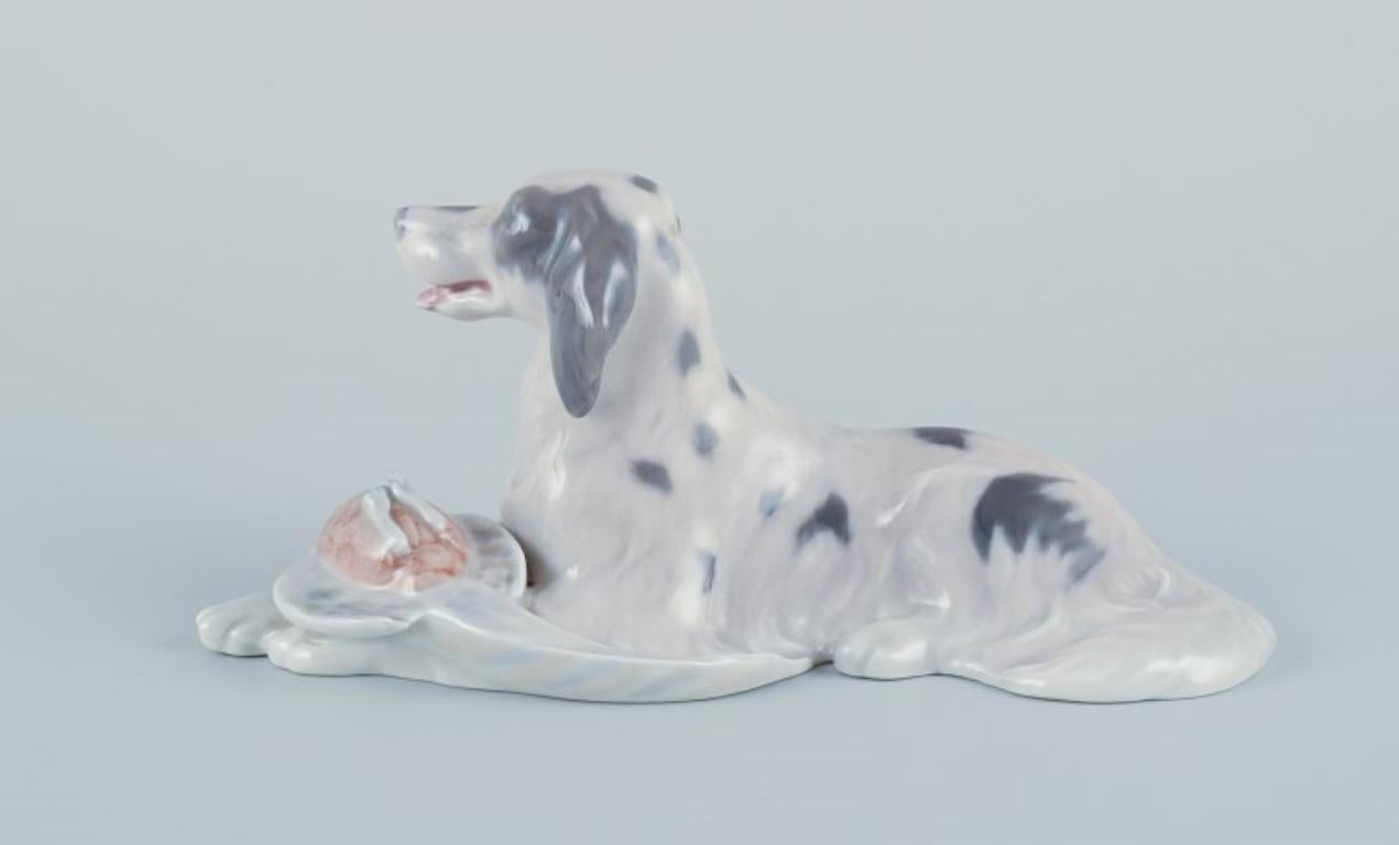 Royal Copenhagen, porcelain figurine of a setter with pheasant.
Model number 1533.
Designed by Knud Møller.
Dating: 1969-1974.
First factory quality.
Perfect condition.
Marked.
Dimensions: Length 16.8 cm x Height 7.5 cm.