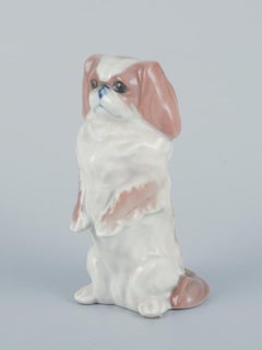 Royal Copenhagen, porcelain figurine of standing Pekingese dog.