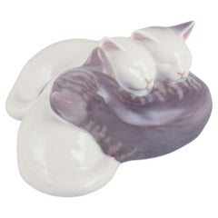 Royal Copenhagen, porcelain figurine of three sleeping kittens.