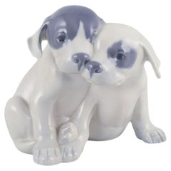 Royal Copenhagen, porcelain figurine of two Pointer puppies.