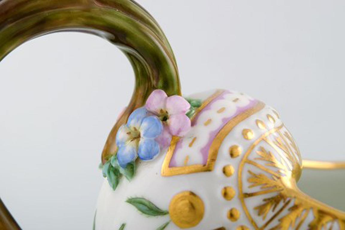 Mid-20th Century Royal Copenhagen Porcelain Flora Danica Sauce Boat, Hand Painted with Flowers