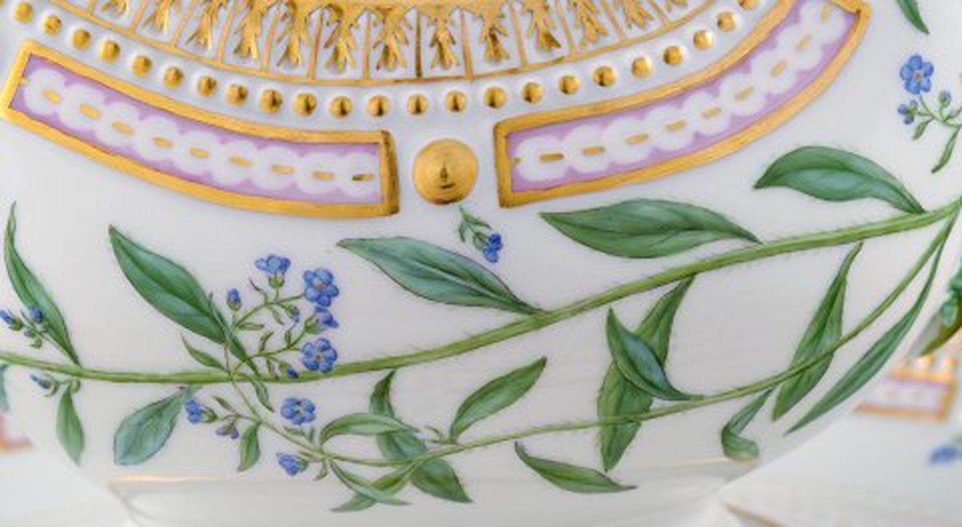 Royal Copenhagen Porcelain Flora Danica Sauce Boat, Hand Painted with Flowers 2