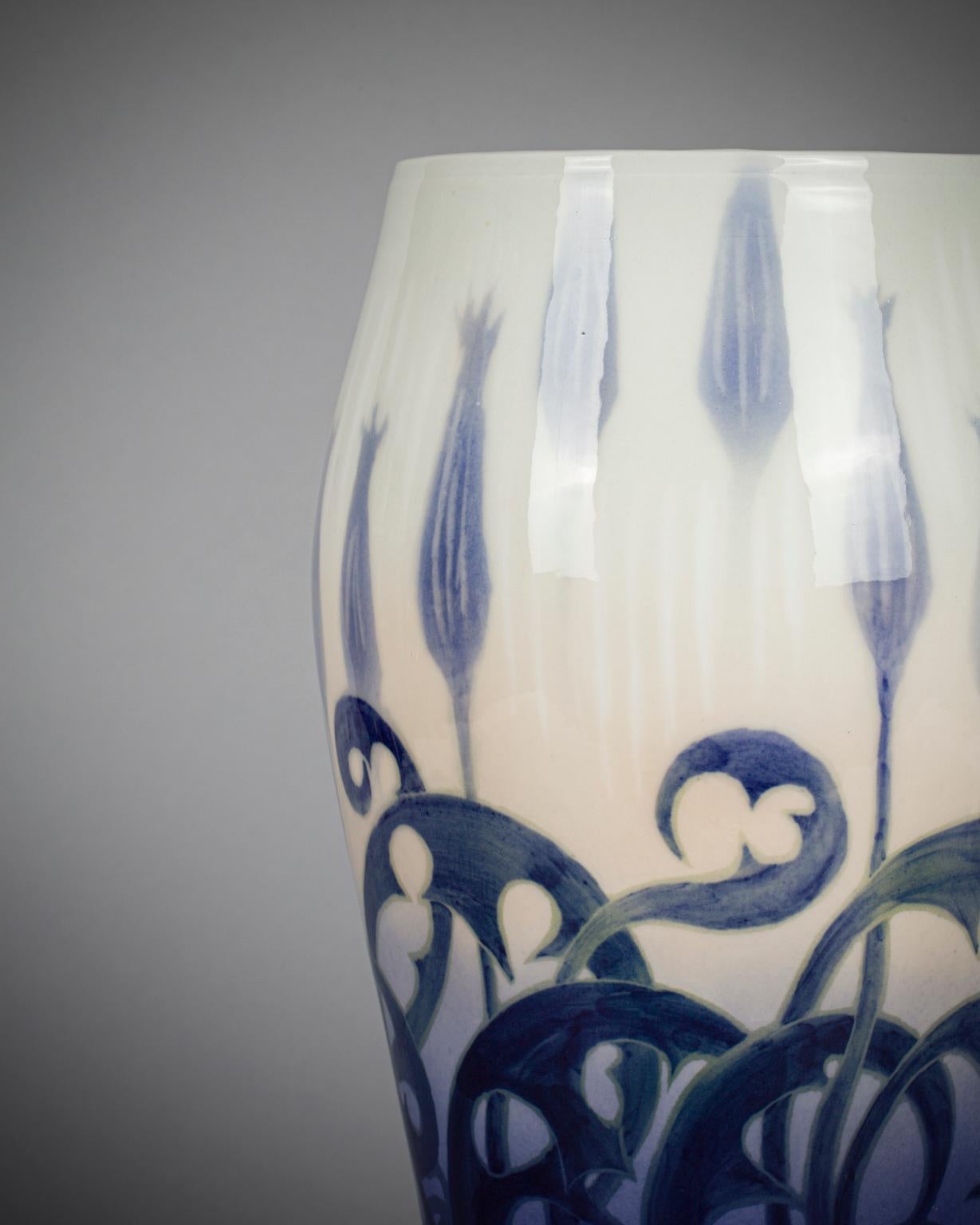 Danish Royal Copenhagen Porcelain Floral Vase, circa 1900 For Sale