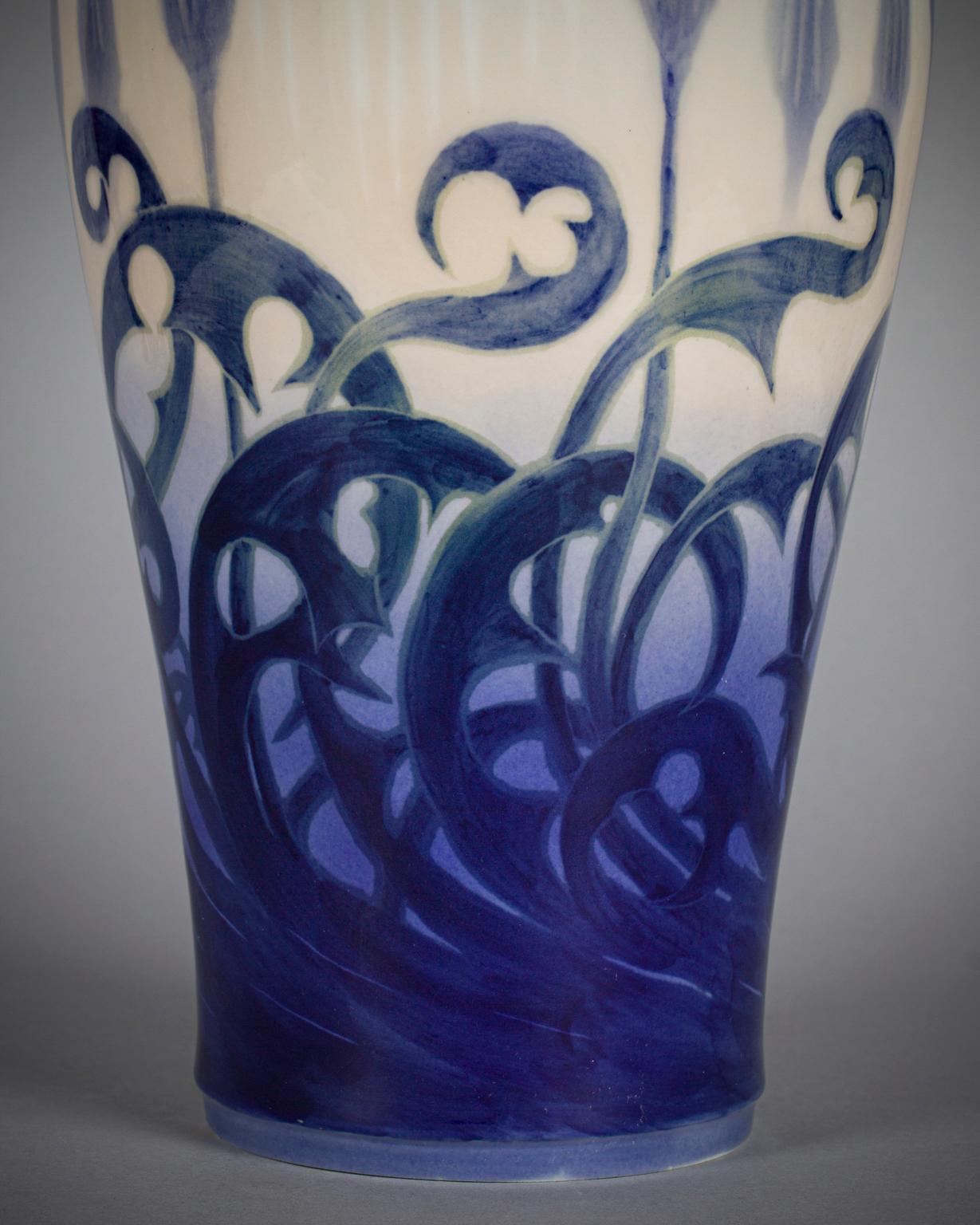 Royal Copenhagen Porcelain Floral Vase, circa 1900 In Good Condition For Sale In New York, NY