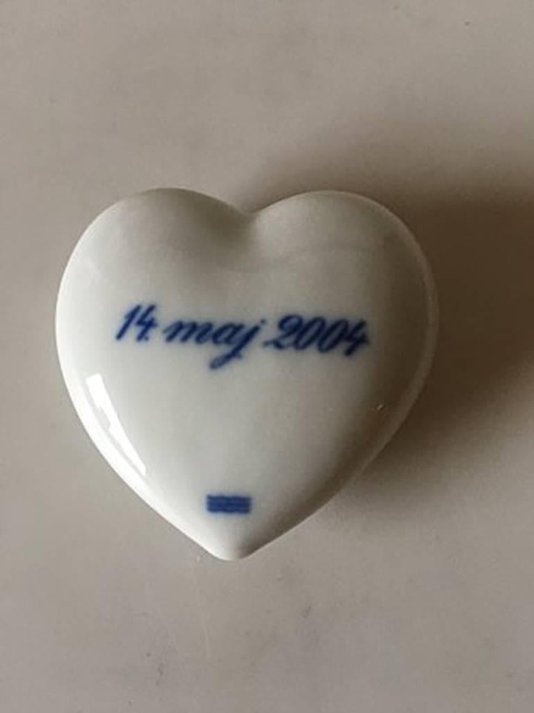 Hand-Painted Royal Copenhagen Porcelain Heart Made for Guests at Danish Royal Wedding in 2004 For Sale
