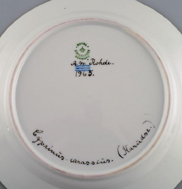 Hand-Painted Royal Copenhagen porcelain lunch plate with hand-painted fish motif For Sale