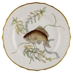 Royal Copenhagen porcelain lunch plate with hand-painted fish motif