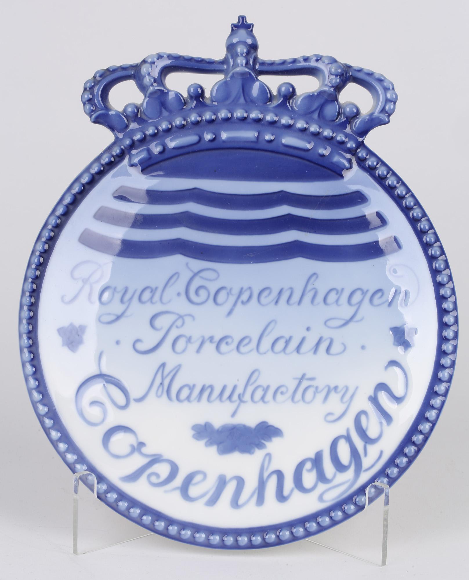 Glazed Royal Copenhagen Porcelain Manufactory Advertising Plaque