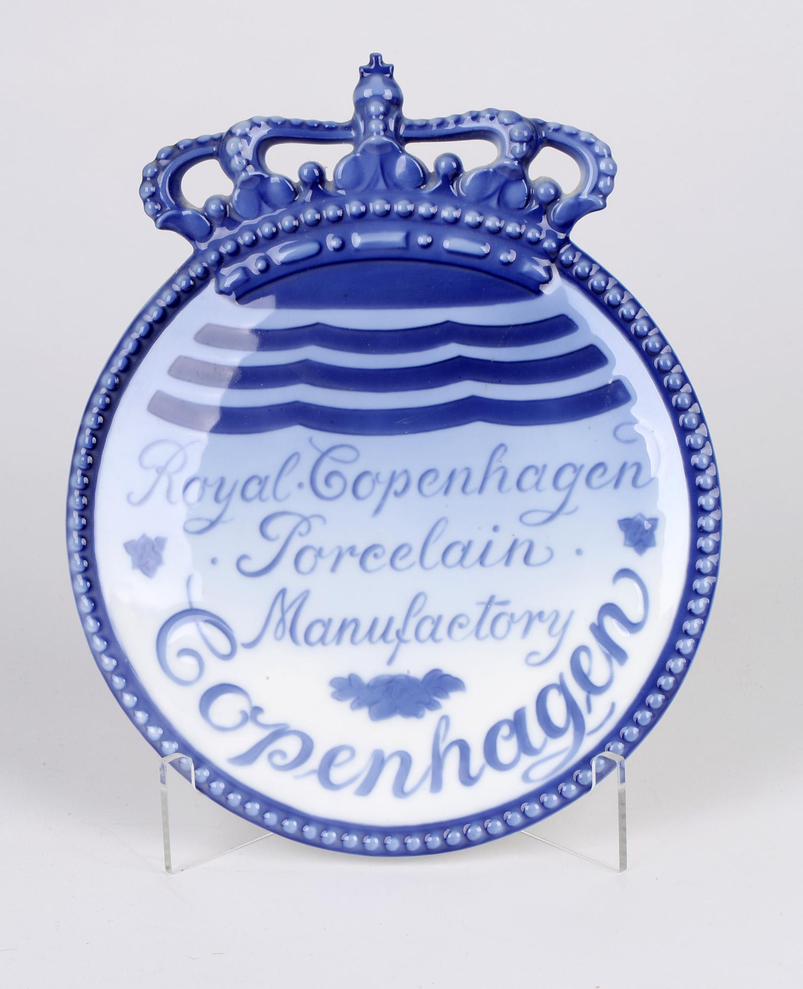Early 20th Century Royal Copenhagen Porcelain Manufactory Advertising Plaque