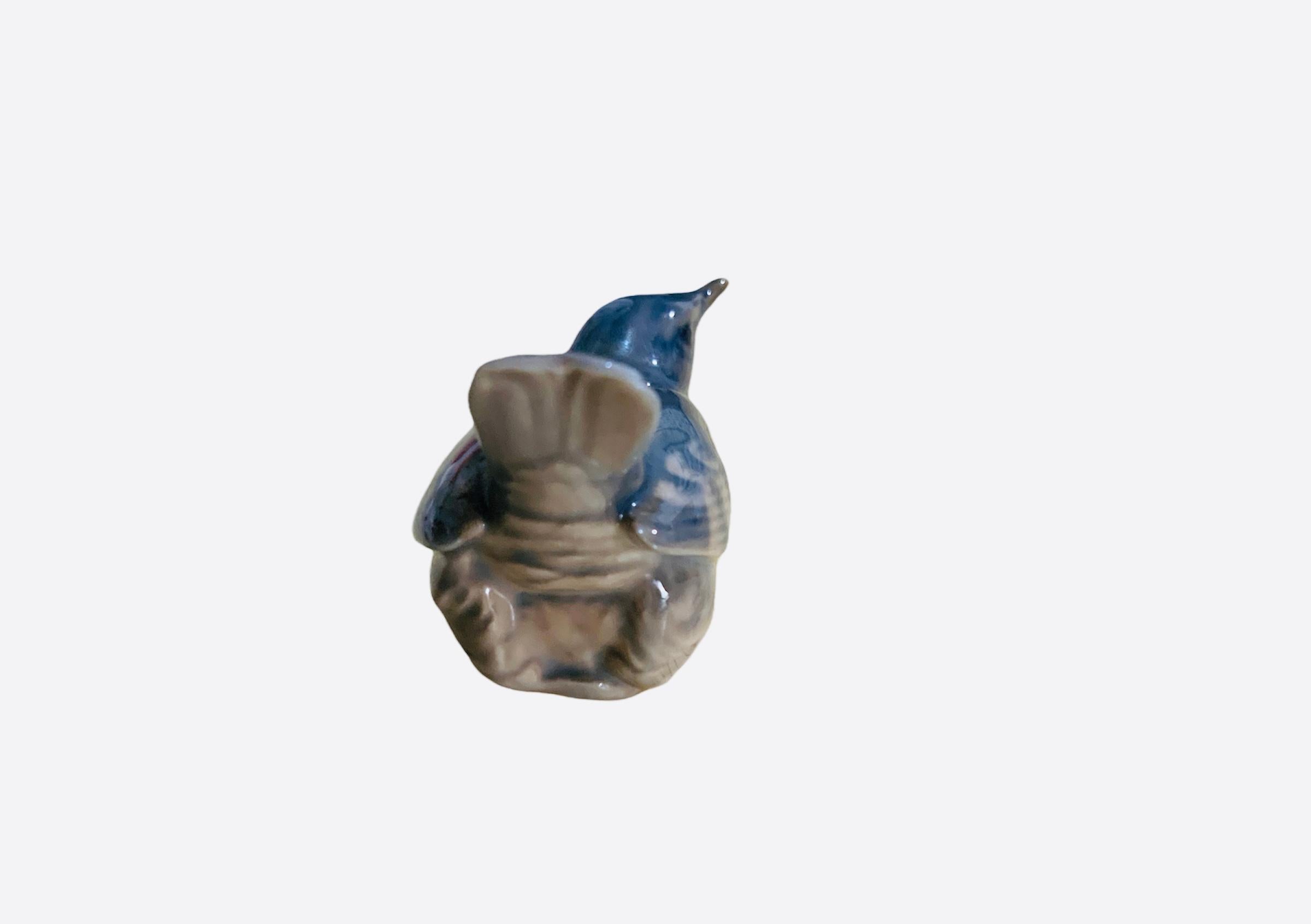 Danish Royal Copenhagen Porcelain Pair of Bird Figurines, Wrens Birds