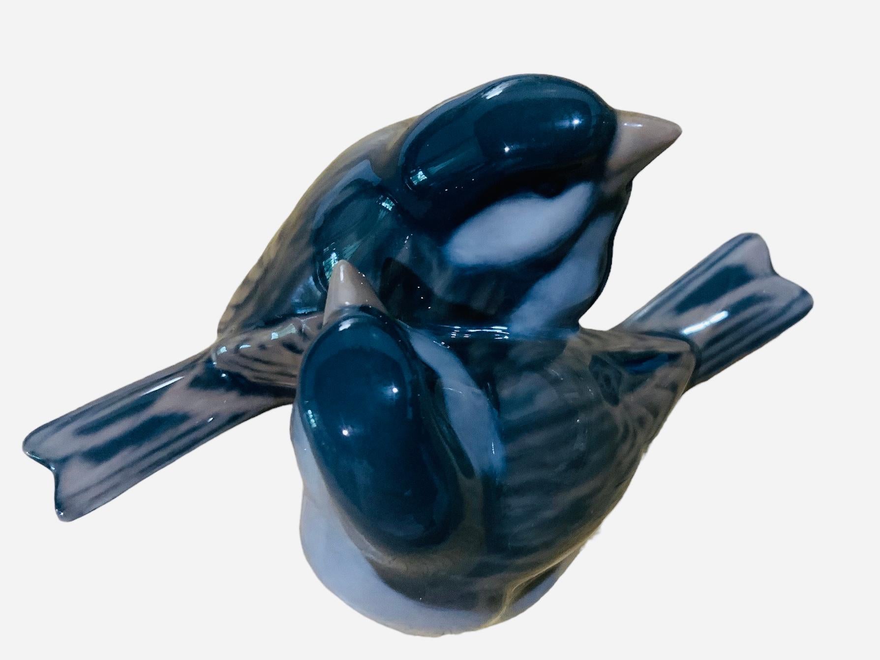 Royal Copenhagen Porcelain Pair Of Birds Figurines 3