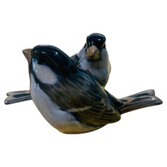 Royal Copenhagen Porcelain Pair Of Birds Figurines