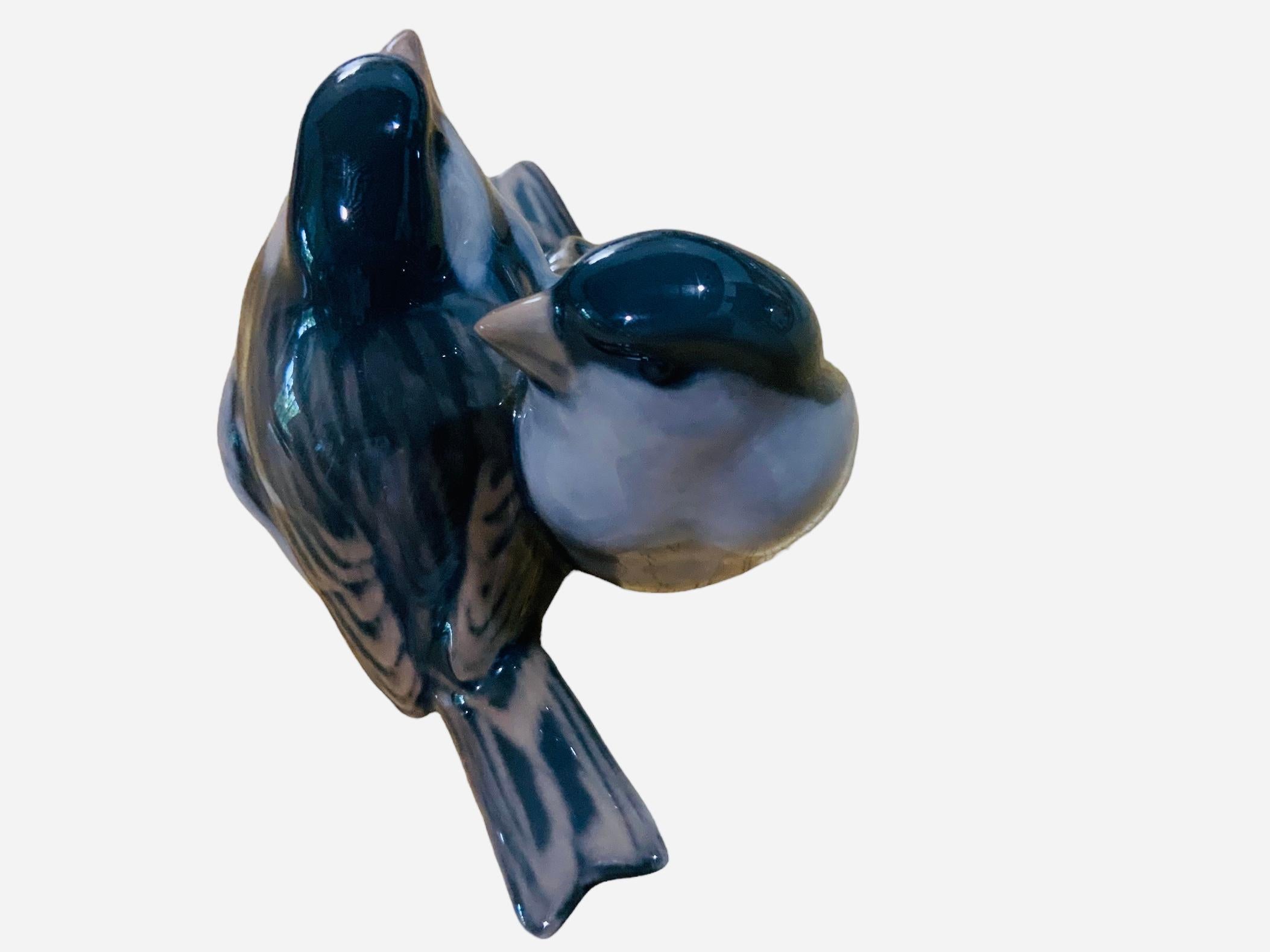 20th Century Royal Copenhagen Porcelain Pair Of Birds Figurines