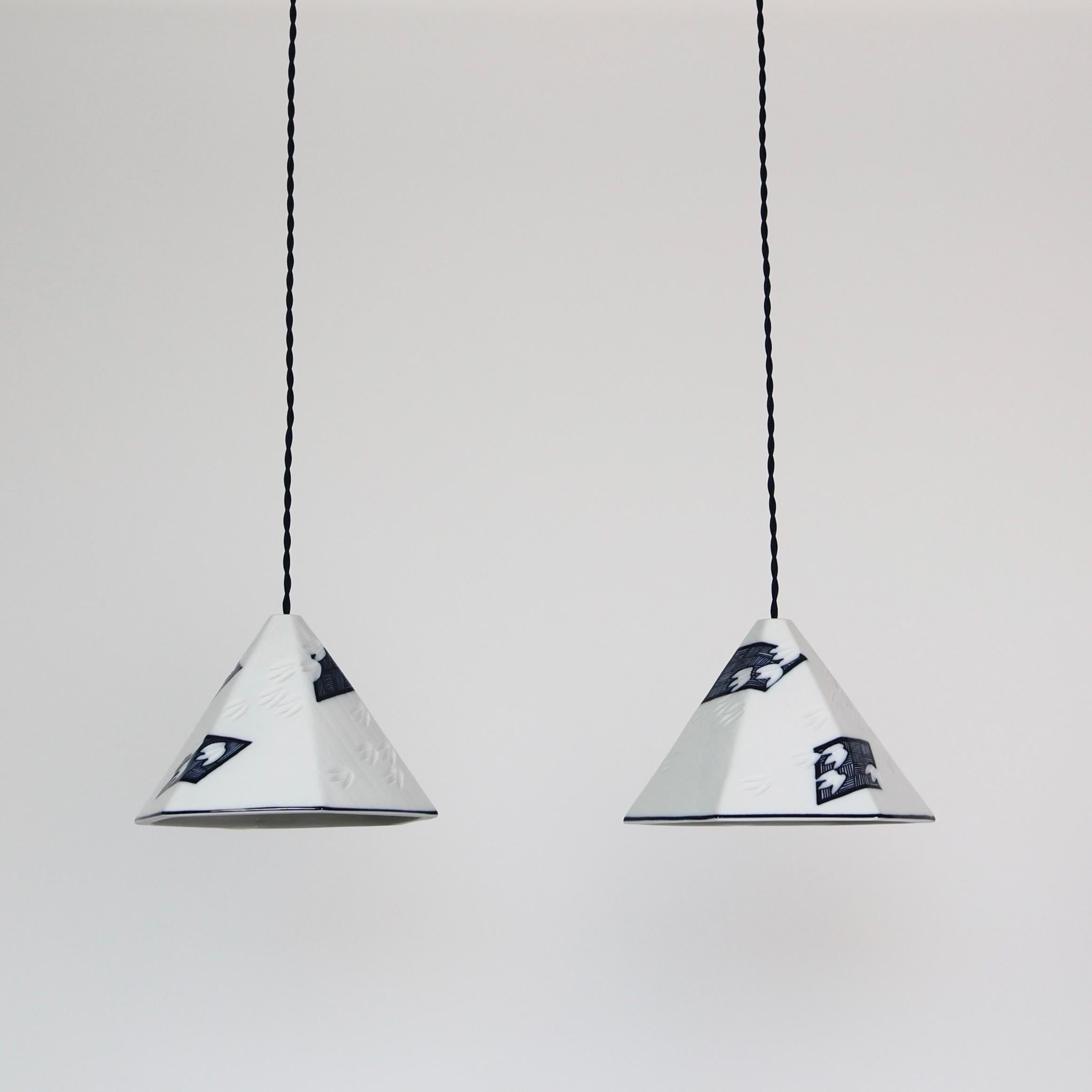 Royal Copenhagen Porcelain Pendant Lights by Anne Marie Trolle, Denmark For Sale 4