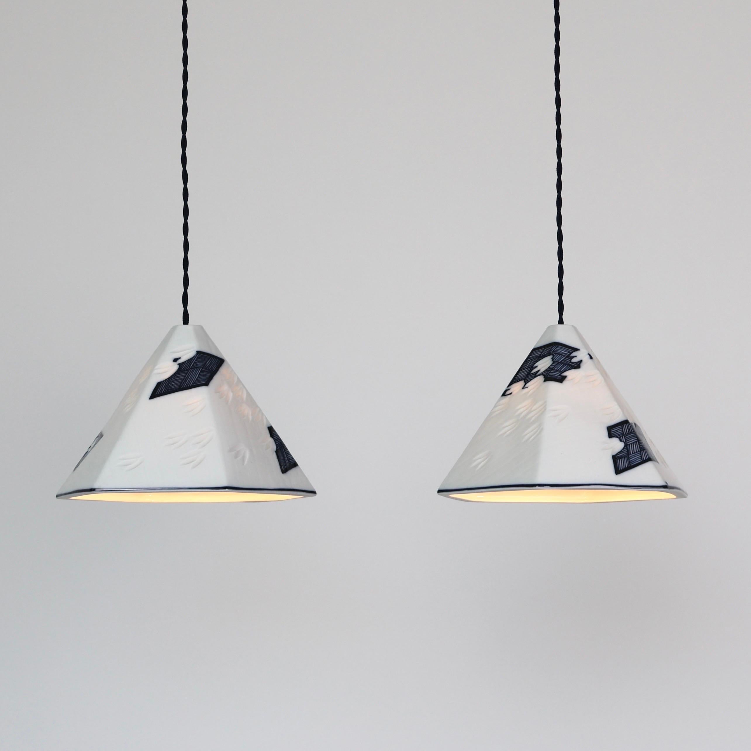 Danish Royal Copenhagen Porcelain Pendant Lights by Anne Marie Trolle, Denmark For Sale