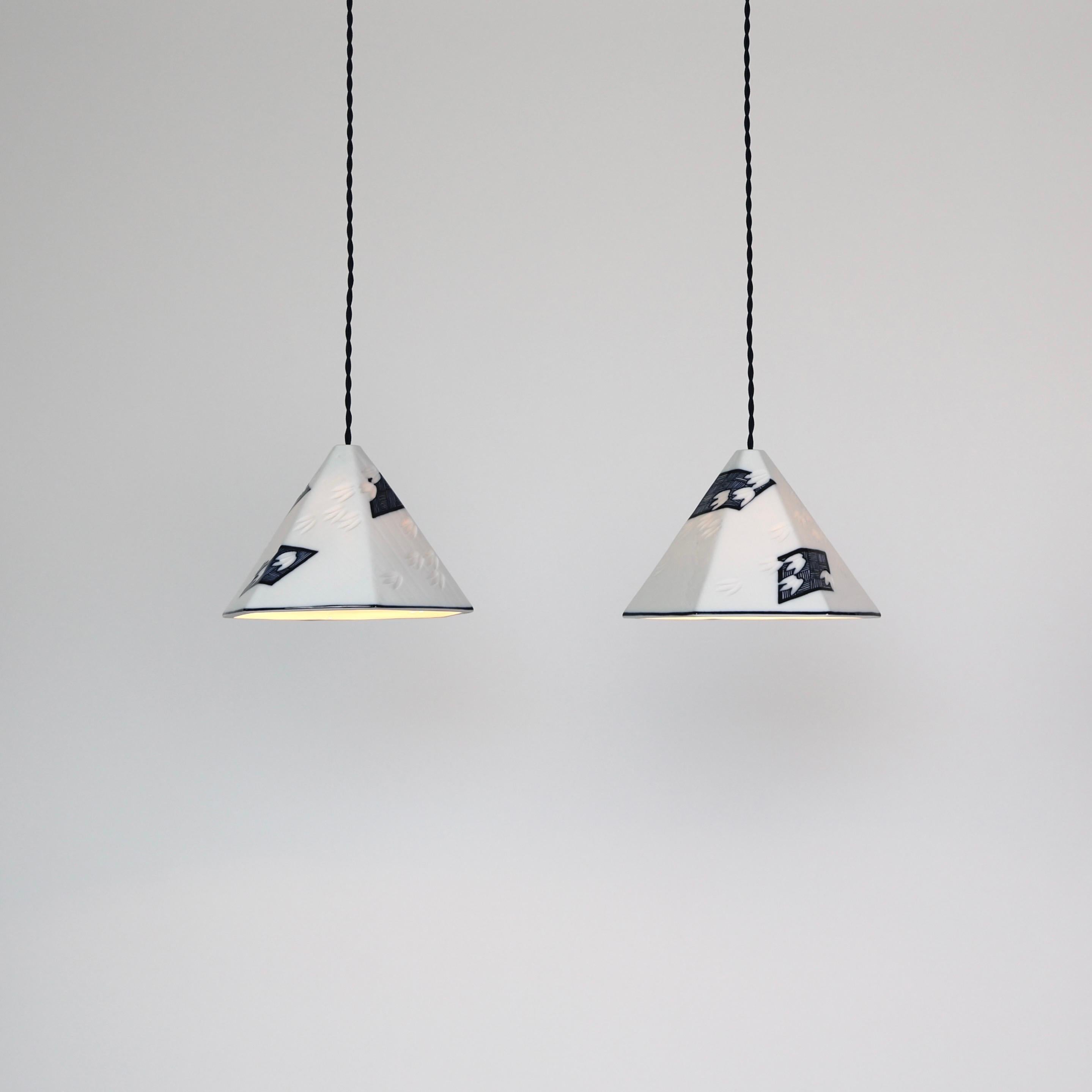Royal Copenhagen Porcelain Pendant Lights by Anne Marie Trolle, Denmark In Good Condition For Sale In Værløse, DK
