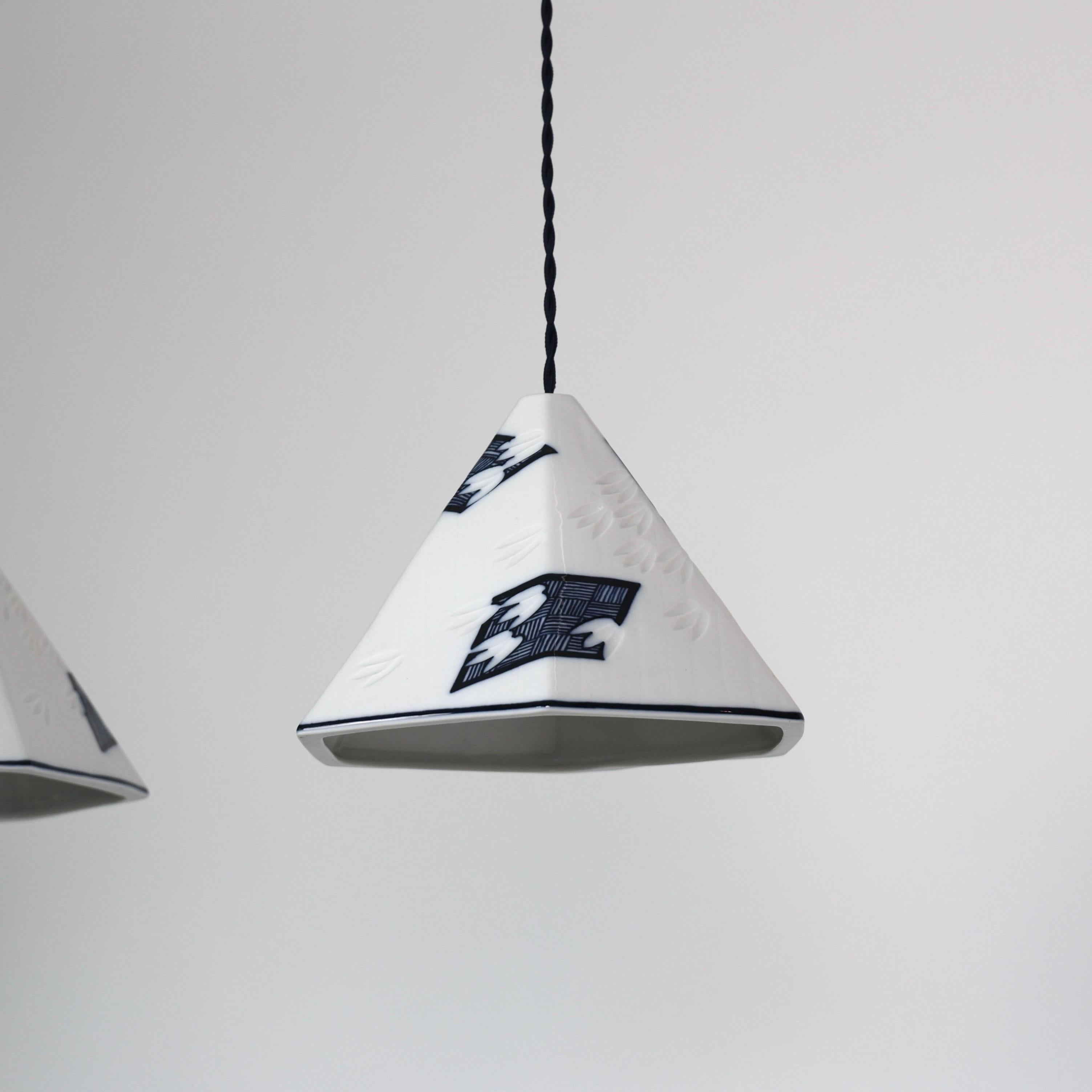Royal Copenhagen Porcelain Pendant Lights by Anne Marie Trolle, Denmark For Sale 2