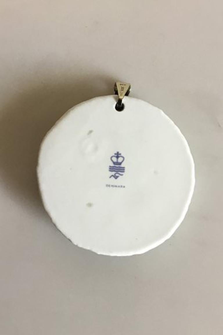 Royal Copenhagen Porcelain Pendant Piece for Necklace. Measures approx. 5.5 cm / 2 11/64 in.