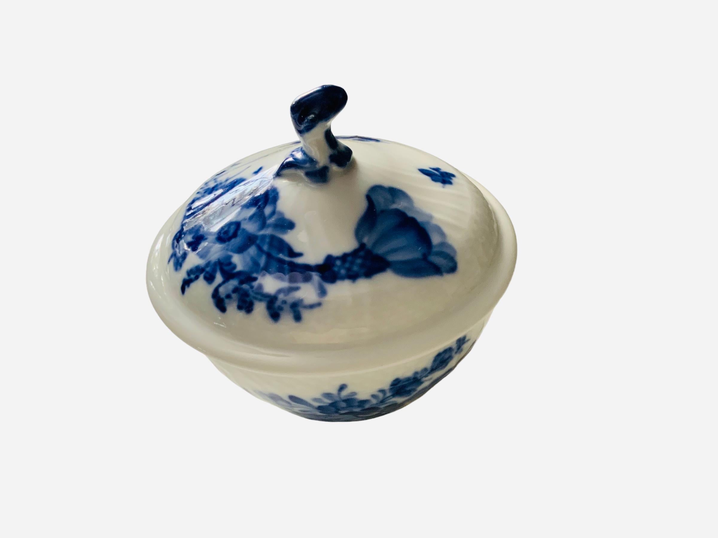 Hand-Painted Royal Copenhagen Porcelain Sugar Bowl For Sale