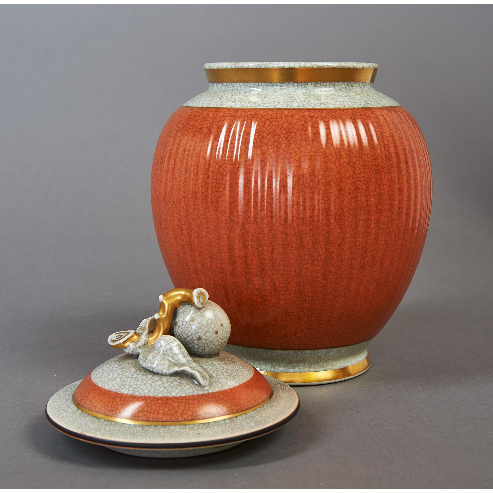 Scandinavian Modern Royal Copenhagen Porcelain Vase with Lid, 1950s For Sale
