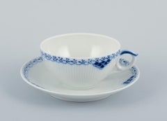 Royal Copenhagen, Princess. Set of six tea cups with saucers.