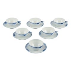 Royal Copenhagen, Principessa. Set di sei tazze da tè con piattini.