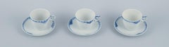 Royal Copenhagen, Princess. Set of three coffee cups with saucers in porcelain.