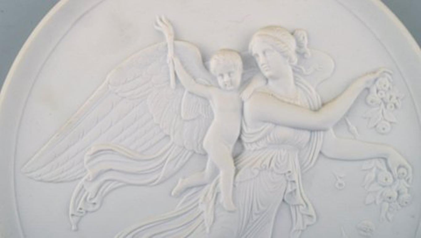 Neoclassical Royal Copenhagen Relief by Thorvaldsen, 'Day', Biscuit, Late 1800s For Sale