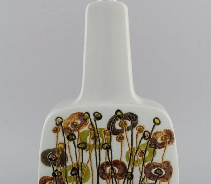 Late 20th Century Royal Copenhagen Retro Table Lamp in Faience Decorated with Flowers, 1970s For Sale