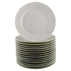 Royal Copenhagen, Salto Service, White, 15 Dinner Plates, 1960s/70s