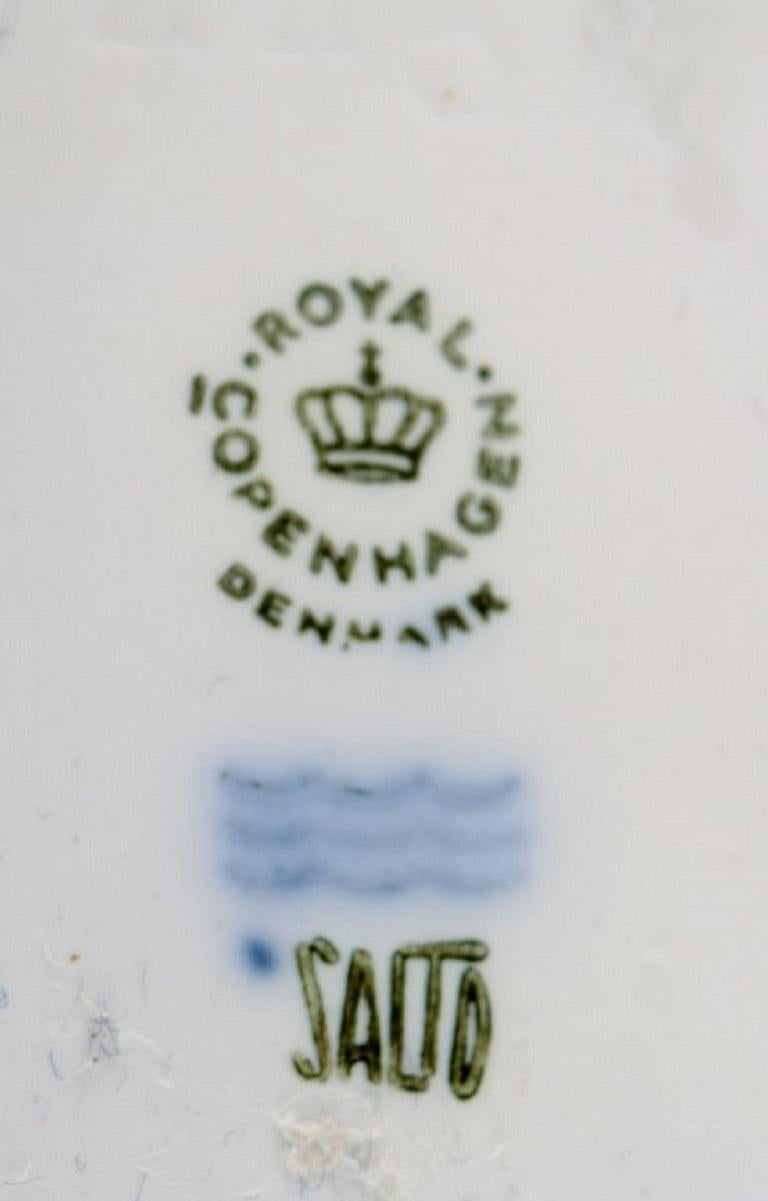 Milieu du XXe siècle Service Salto Royal Copenhagen, grand plat de service ovale blanc, années 1960 en vente