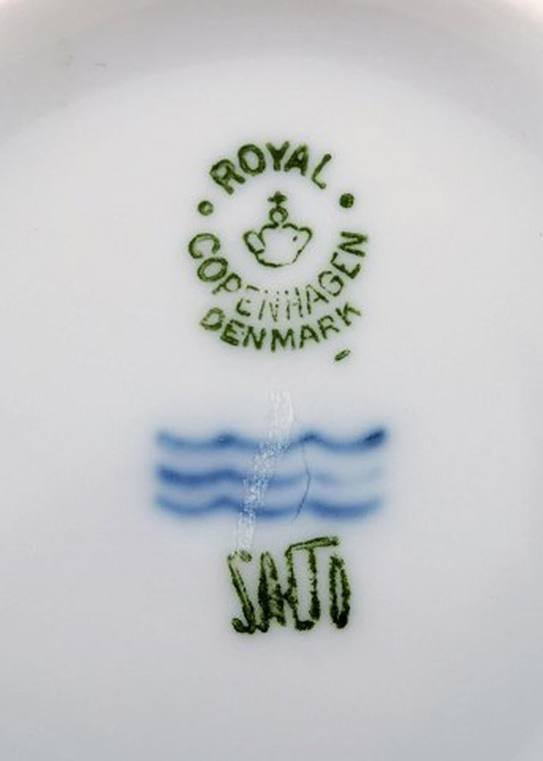 Royal Copenhagen Salto Service, White, Set of 6 Boullion Cups with Saucers For Sale 2