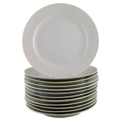 Royal Copenhagen, Salto Service, White, Twelve Dinner Plates, 1960s