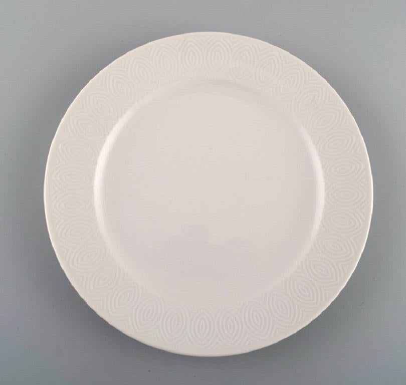 Scandinavian Modern Royal Copenhagen, Salto Service, White, Twelve Lunch Plates, 1960s For Sale