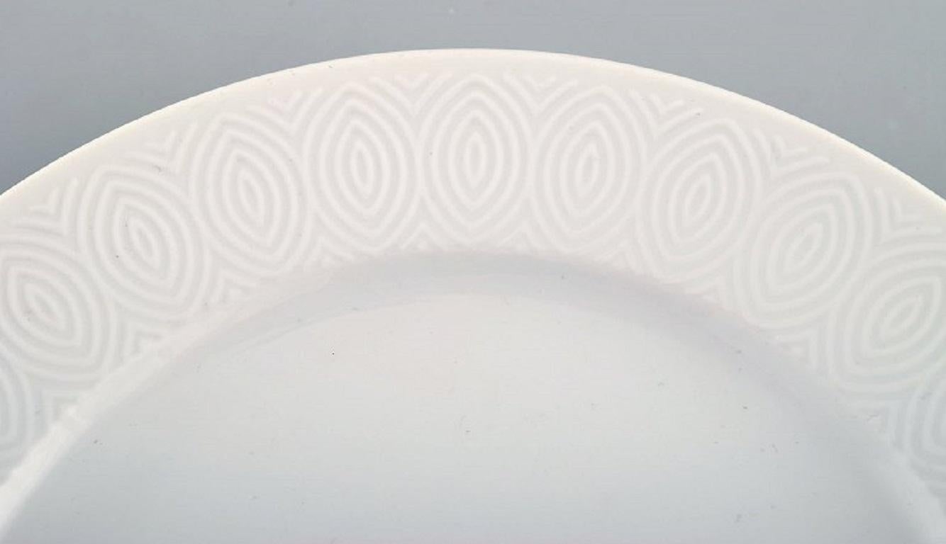 Danish Royal Copenhagen, Salto Service, White, Twelve Lunch Plates, 1960s For Sale