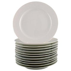 Royal Copenhagen, Salto Service, White, Twelve Lunch Plates, 1960s