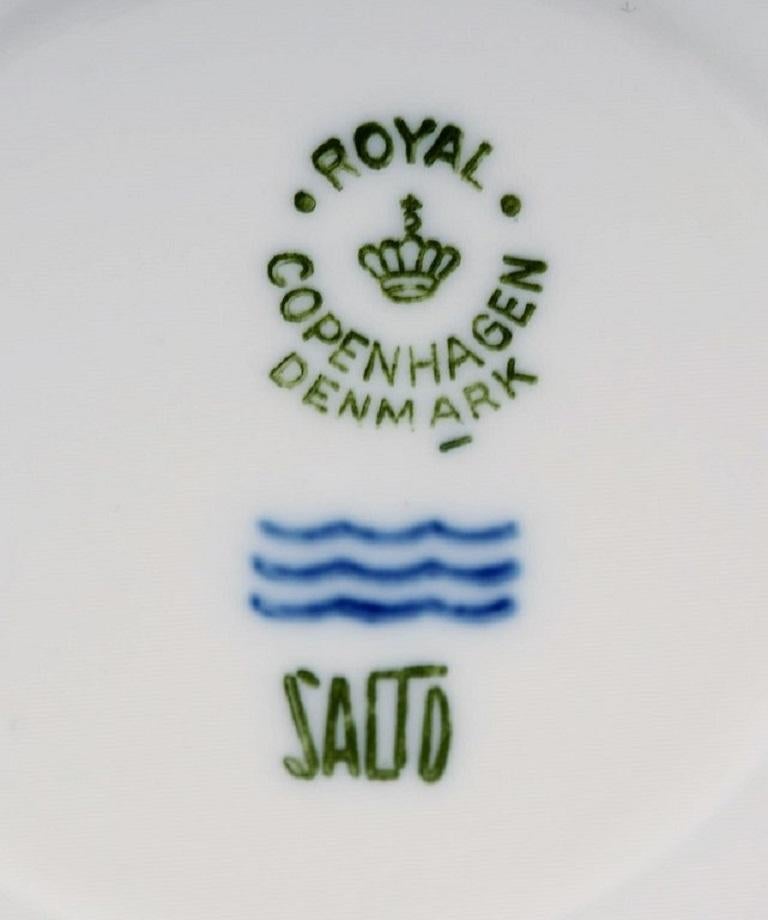 Mid-20th Century Royal Copenhagen, Salto Service, White, Two Coffee Cups with Saucers, 1960s