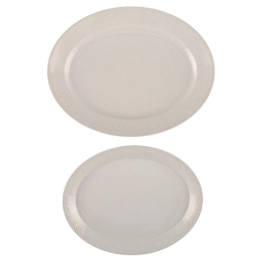 Royal Copenhagen, Salto Service, White, Two Oval Dishes