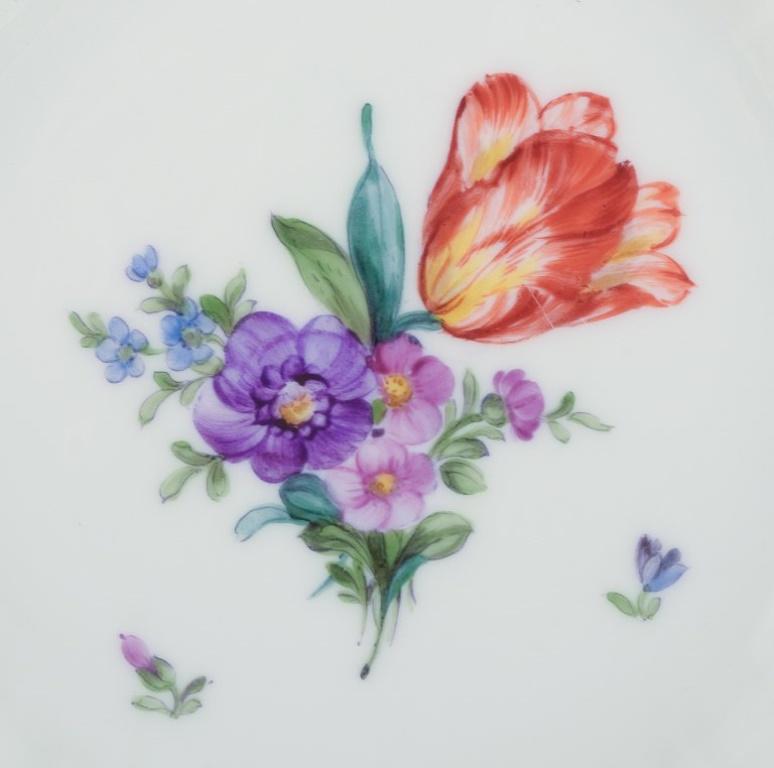 Danish Royal Copenhagen, Saxon Flower, a bowl and a plate in porcelain. For Sale