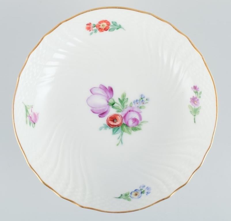 Danish Royal Copenhagen, Saxon Flower, centerpiece and oval bowl in porcelain For Sale