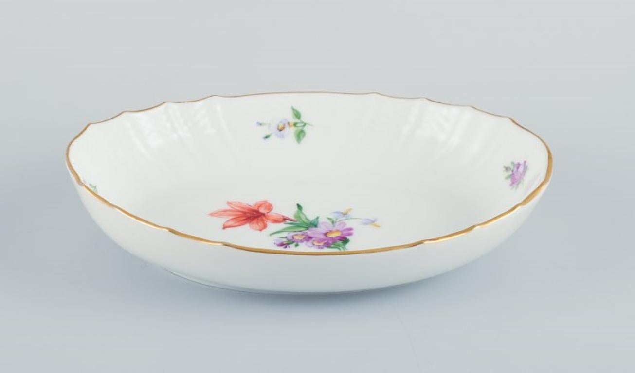 20th Century Royal Copenhagen, Saxon Flower, centerpiece and oval bowl in porcelain For Sale