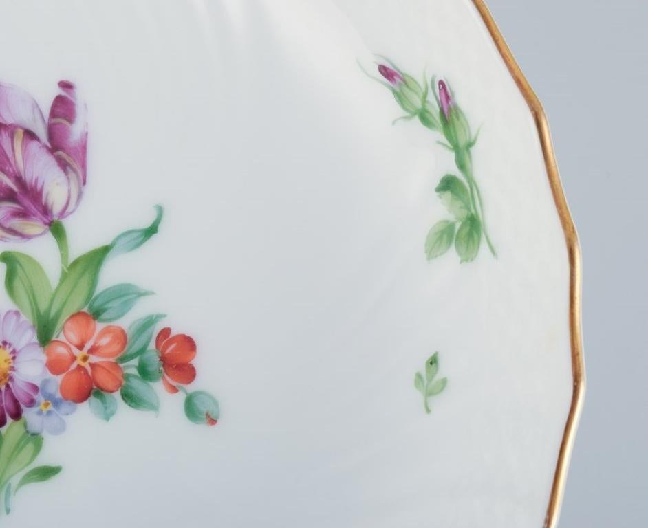 Hand-Painted Royal Copenhagen, Saxon Flower, centrepiece hand-decorated with flowers For Sale