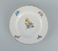 Royal Copenhagen Saxon Flower. Four Dinner Plates in HandPainted Porcelain