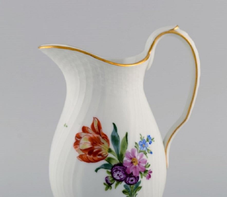 Danish Royal Copenhagen Saxon Flower Jug in Hand-Painted Porcelain with Flowers For Sale