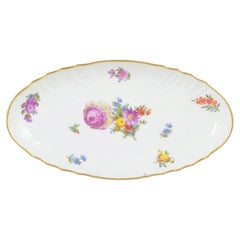 Royal Copenhagen Saxon flower. Oval porcelain dish with floral motifs. 1950s