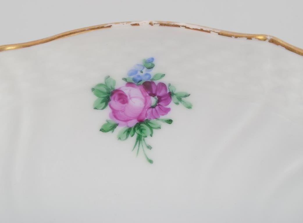 Danish Royal Copenhagen Saxon Flower, round bowl in porcelain. Early 20th C. For Sale